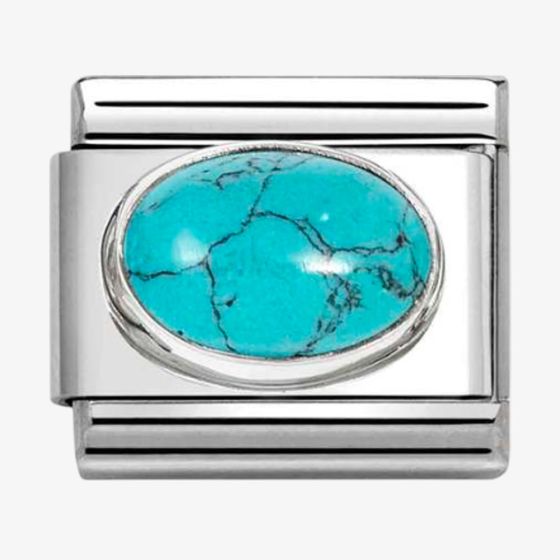 Nomination Stainless Steel & Silver Vein Turquoise Stone Charm 330510/49