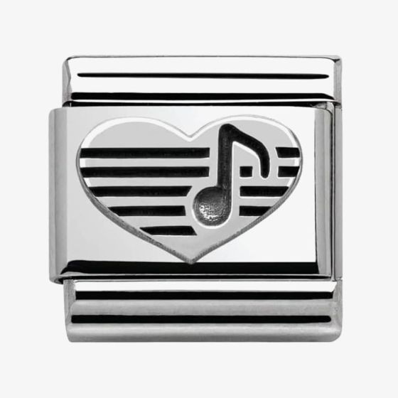 Nomination CLASSIC Silvershine Symbols Heart with Musical Note Charm 330101/06