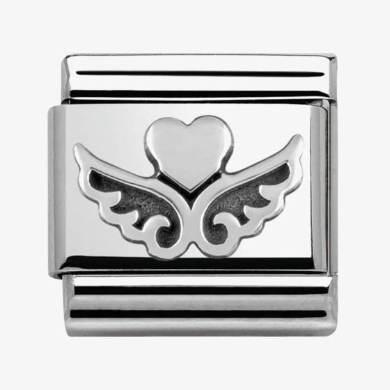 Nomination CLASSIC Silvershine Oxidised Heart with Wings Charm 330101/13