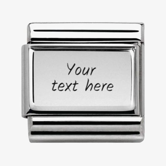 Nomination CLASSIC Silvershine Plates Plain Engravable Charm 330104/01