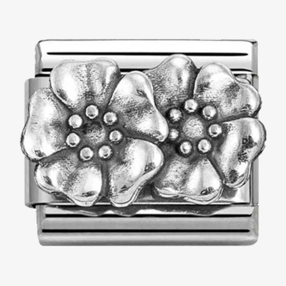 Nomination CLASSIC Silvershine Oxidised Double Flower Charm 330101/73