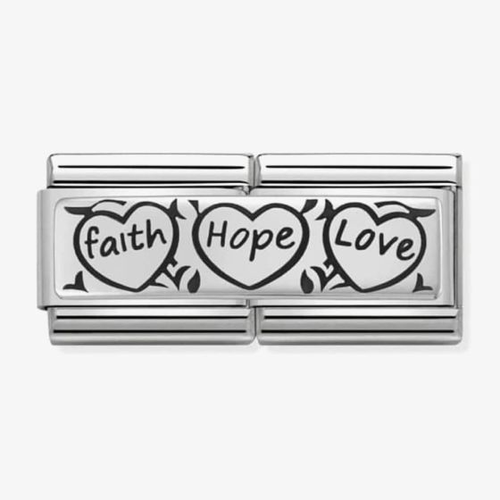 Nomination CLASSIC Silvershine Faith Hope Love Double Charm 330710/11