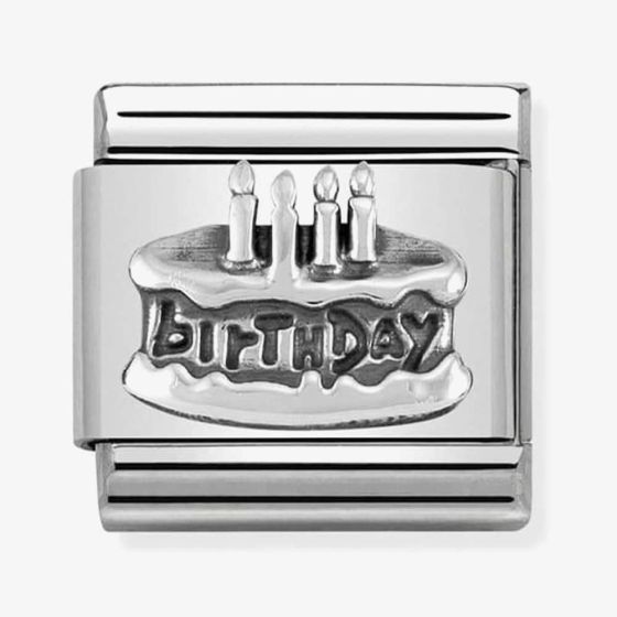 Nomination CLASSIC Silvershine Oxidised Symbols Birthday Cake Charm 330101/20