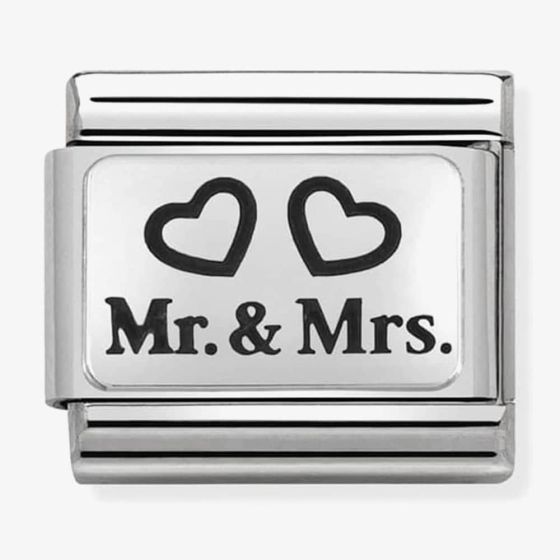 Nomination CLASSIC Silvershine Plates Mr and Mrs Charm 330109/01