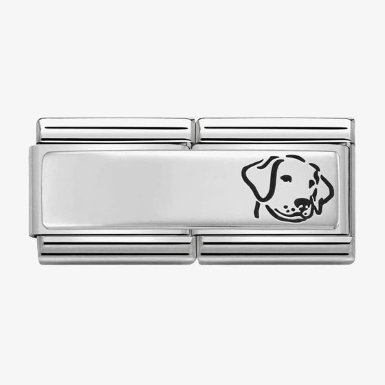Nomination CLASSIC Silvershine Stainless Steel Engraved Dog Double Charm 330710/16