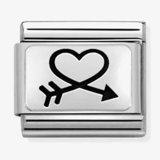 Nomination CLASSIC Silvershine Closed Heart and Arrow Charm 330109/40