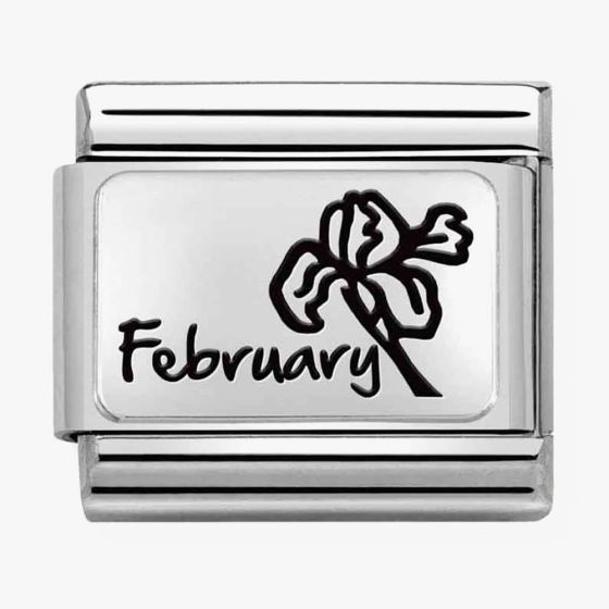 Nomination CLASSIC Composable Plates February Flower Charm 330112/14