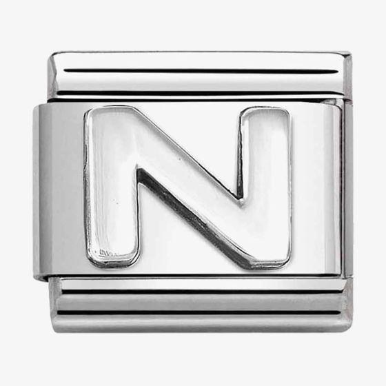 Nomination CLASSIC Composable Oxidised Silver Letter N Charm 330113/14