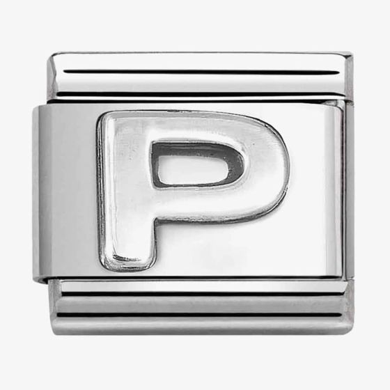 Nomination CLASSIC Composable Oxidised Silver Letter P Charm 330113/16