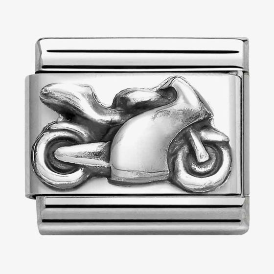 Nomination CLASSIC Silvershine Oxidised Motorbike Charm 330101/69