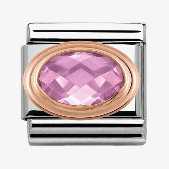 Nomination CLASSIC Rose Gold Pink Faceted Cubic Zirconia Charm 430601/003