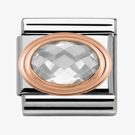 Nomination CLASSIC Rose Gold Clear Faceted Cubic Zirconia Charm 430601/010