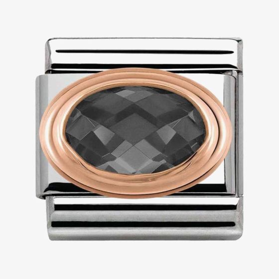 Nomination CLASSIC Rose Gold Black Faceted Cubic Zirconia Charm 430601/011