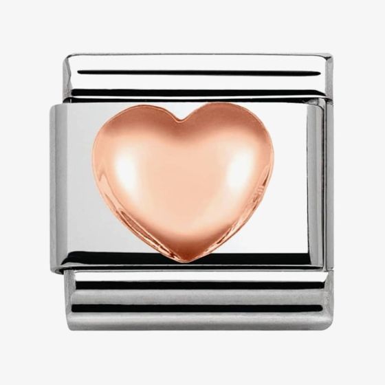 Nomination CLASSIC Rose Gold Plates Raised Heart Charm 430104/22