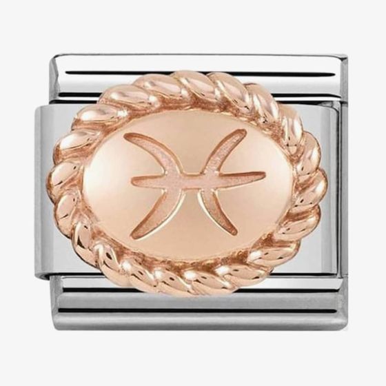 Nomination CLASSIC Rose Gold Oval Zodiac Pisces Charm 430109/12