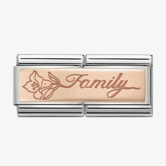 Nomination CLASSIC Rose Gold Double Family With Flower Charm 430710/17