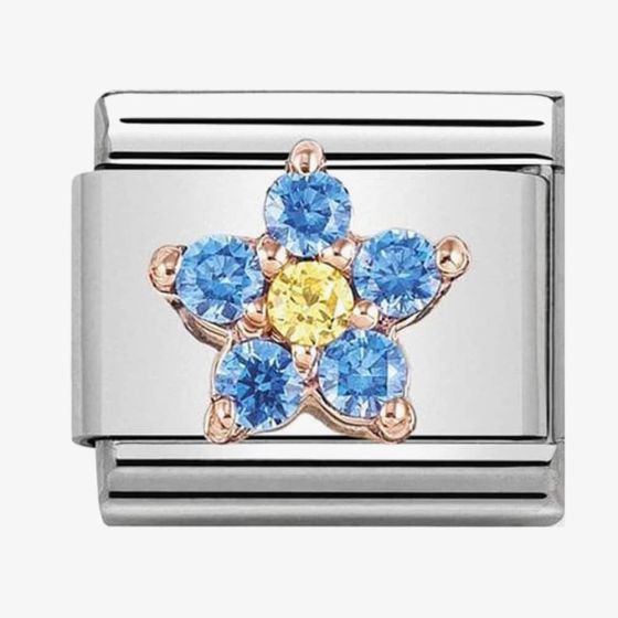 Nomination CLASSIC Rose Gold Yellow And Light Blue Flower Charm 430317/02