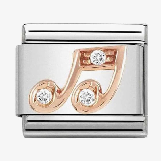 Nomination CLASSIC Rose Gold Music Note with Cubic Zirconia Charm 430305/25