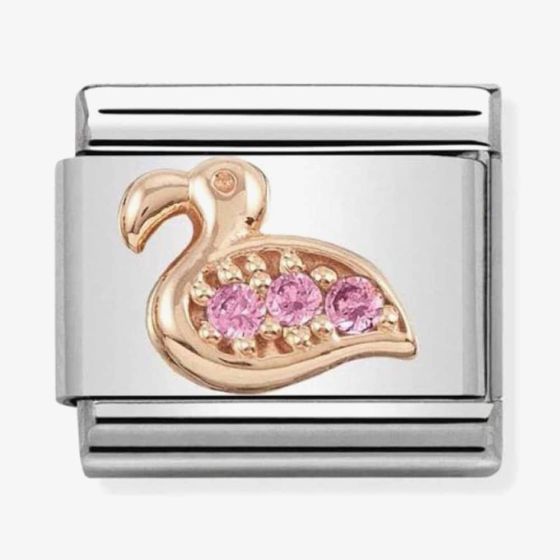 Nomination CLASSIC Rose Gold Symbols Pink Cubic Zirconia Flamingo Charm 430305/29