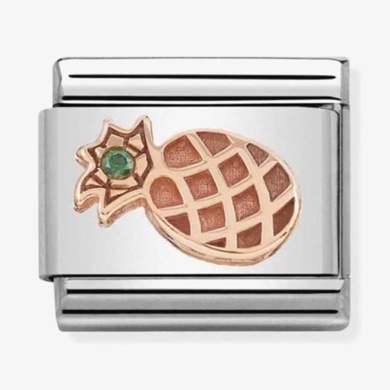 Nomination CLASSIC Rose Gold Symbols Green Cubic Zirconia Pineapple Charm 430305/30