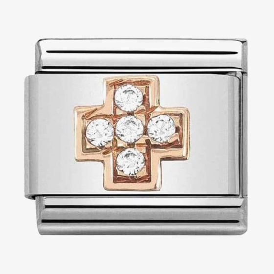 Nomination CLASSIC Rose Gold Cubic Zirconia Cross Charm 430302/29