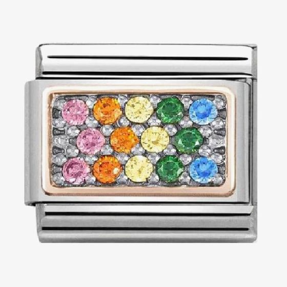 Nomination Classic Rose-Gold Rainbow 'Gemstones' Charm 430313/09