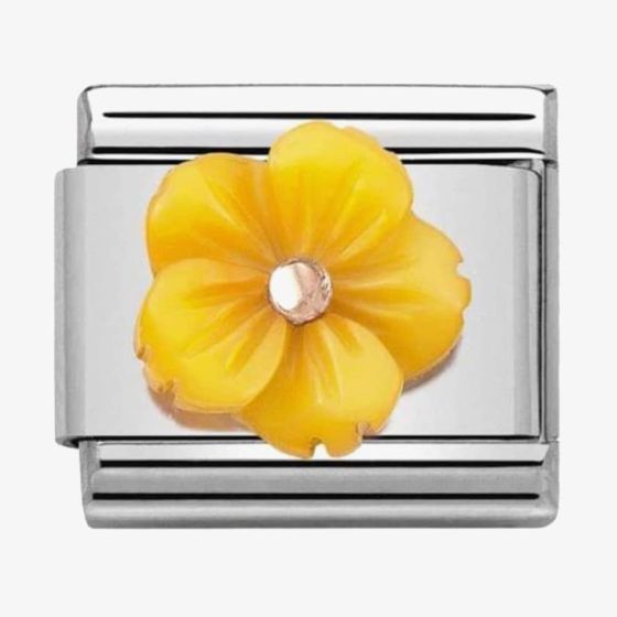 Nomination CLASSIC Rose Gold Symbols Yellow Mother of Pearl Flower Charm 430510/06