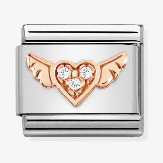 Nomination CLASSIC Composable Romance Heart Cubic Zirconia Wings Charm 430305/34
