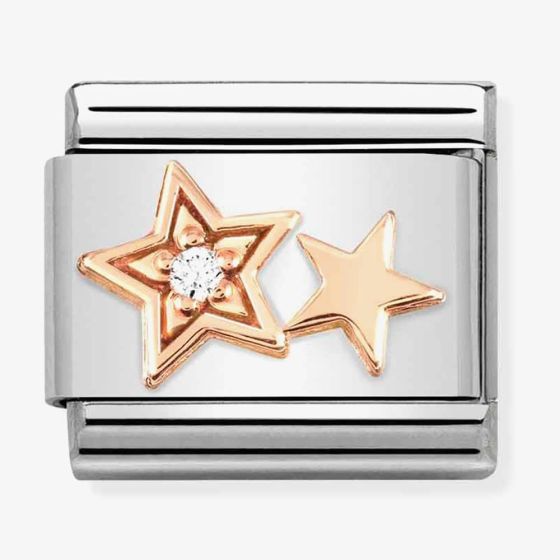 Nomination CLASSIC Composable Romance Cubic Zirconia Double Star Charm 430305/35