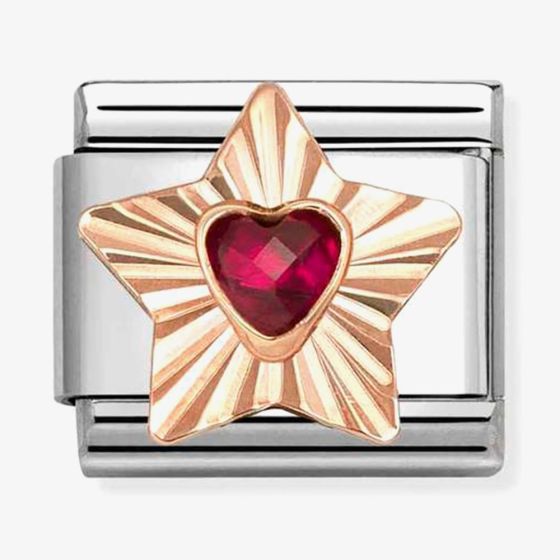 Nomination Classic Rose Gold Star Red Cubic Zirconia Charm 430609/005
