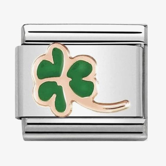 Nomination CLASSIC Rose Gold Green Clover Charm 430202/01