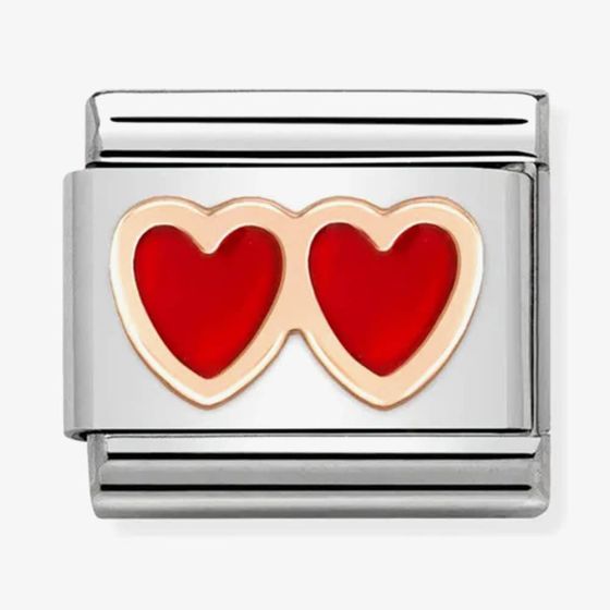 Nomination CLASSIC Composable Double Red Heart Charm 430202/13