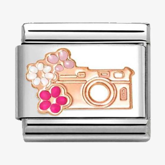 Nomination CLASSIC Rose Gold Floral Camera Charm 430202/31