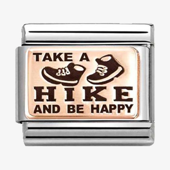 Nomination CLASSIC Rose Gold Plates Take A Hike & Be Happy Charm 430111/20