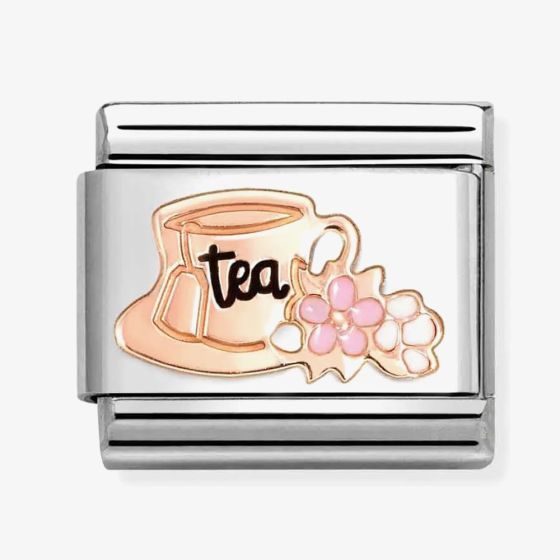 Nomination CLASSIC Composable Tea Cup with Flowers Rose Gold Charm 430202/27