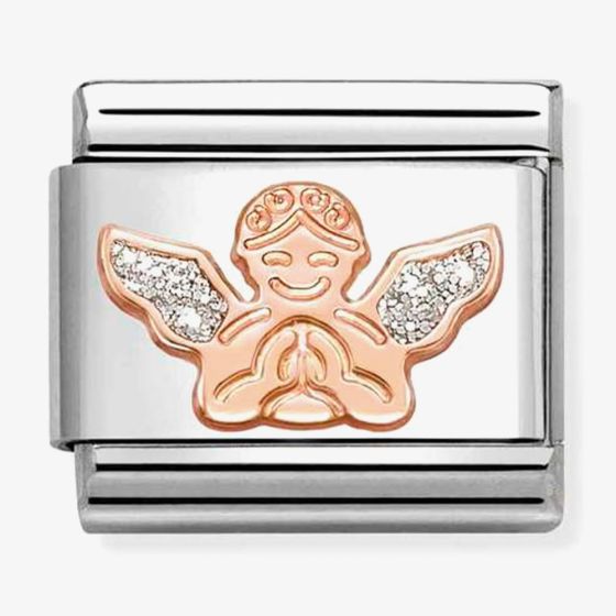Nomination Composable Classic Rose Gold Glitter Angel Charm 430205/30