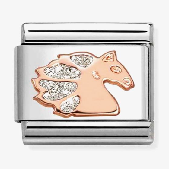 Nomination Composable Classic Rose Gold Glitter Horse Charm 430205/39