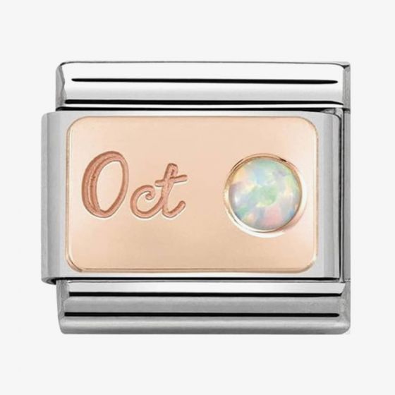 Nomination CLASSIC Rose Gold October White Opal Charm 430508/10
