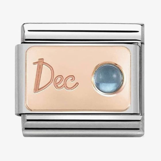 Nomination CLASSIC Rose Gold December Light Blue Topaz Charm 430508/12