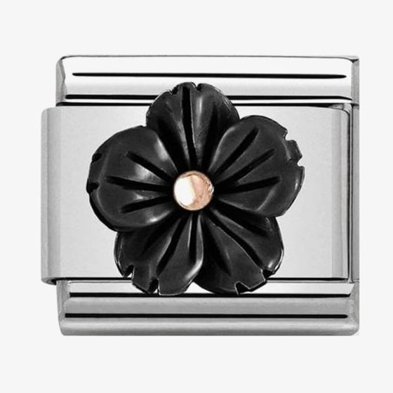 Nomination CLASSIC Rose Gold Onyx Flower Charm 430510/01