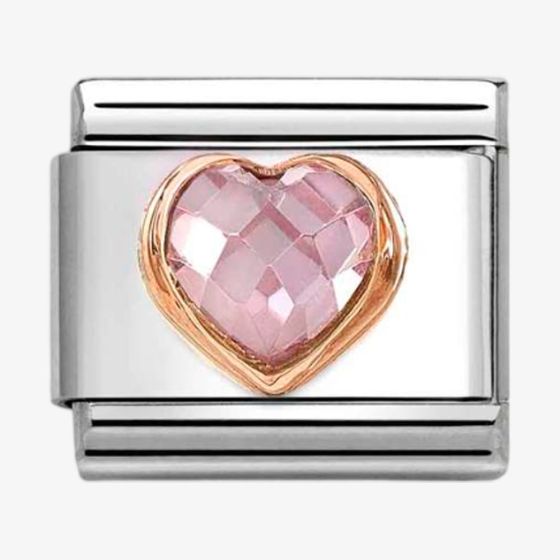 Nomination CLASSIC Rose Gold Cubic Zirconia Light Pink Heart Charm 430607/003