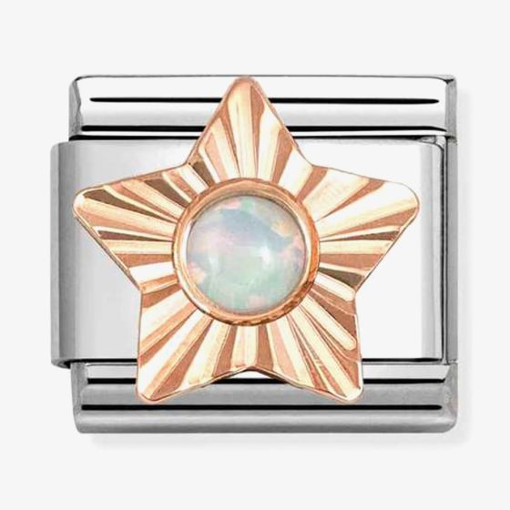 Nomination Classic Rose Gold Star White Opal Charm 430515/07