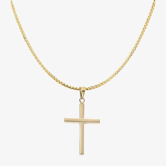 9ct Yellow Gold Large Cross Pendant GP942 GN141