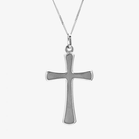 9ct White Gold Plain Cross Pendant 5.64.1523