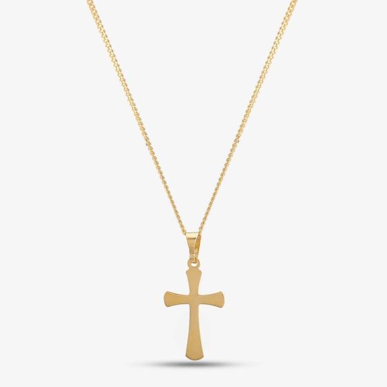 9ct Yellow Gold Plain Cross Pendant GCS1