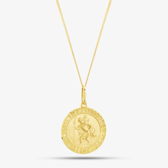 9ct Yellow Gold Round Satin St Christopher Pendant 1.61.8169