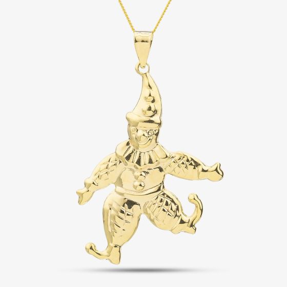 9ct Gold Clown Pendant Necklace NBE041
