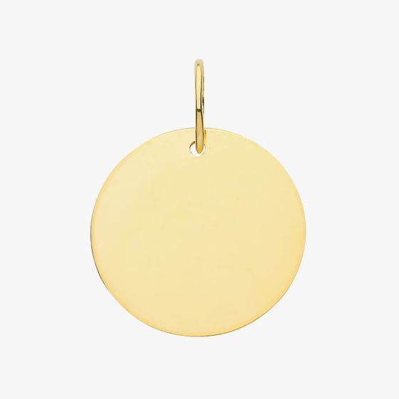 9ct Yellow Gold Medium Round Disc Loose Pendant PN1198