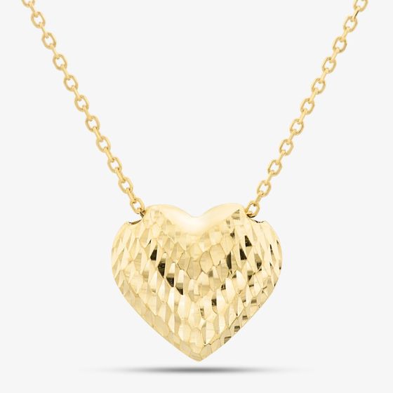 9ct Gold Diamond Cut Heart Pendant 1.19.6344