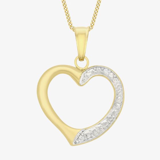 9ct Two Colour Gold Open Heart Pendant 2.62.8629